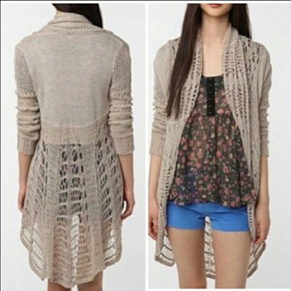 🌙U.O.GREY Willow & Clay crochet open cardigan